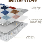 Shag Area Rug for Bedroom Living Room, 6x9 Fluffy Soft Colorful Checkered Rug - Image 6