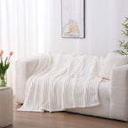 Cream White Fleece Throw Blanket 90”×90” - Image 3