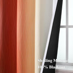 Estelar Textiler Burnt Orange and Greyish White Ombre Blackout Curtains & Drapes - Image 5