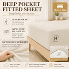 CozyLux Queen Comforter Set Beige - 7 Pieces Vertical Quilted Bed in a Bag