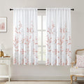 HOMEIDEAS Non-See-Through Pink and White Privacy Sheer Curtains 52 X 63 Inch by HOMEIDEAS