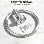 SetSail Towel Holder for Bathroom Wall Brushed Nickel Towel Ring, 2 Pack