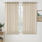 MIULEE Linen Curtains 63 Inch Length 2 Panels by MIULEE
