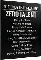 10 Things That Require Zero Talent Print, 8x10 Unframed Motivational Decor
