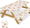 Fitted Waterproof Picnic Table Cover with Bench Covers Heavy Duty Elastic Outdoor Camping Tablecloth for 6 Foot Rectangle Tables Summer Rv Accessories Patio Garden Road Trip Essentials Gifts