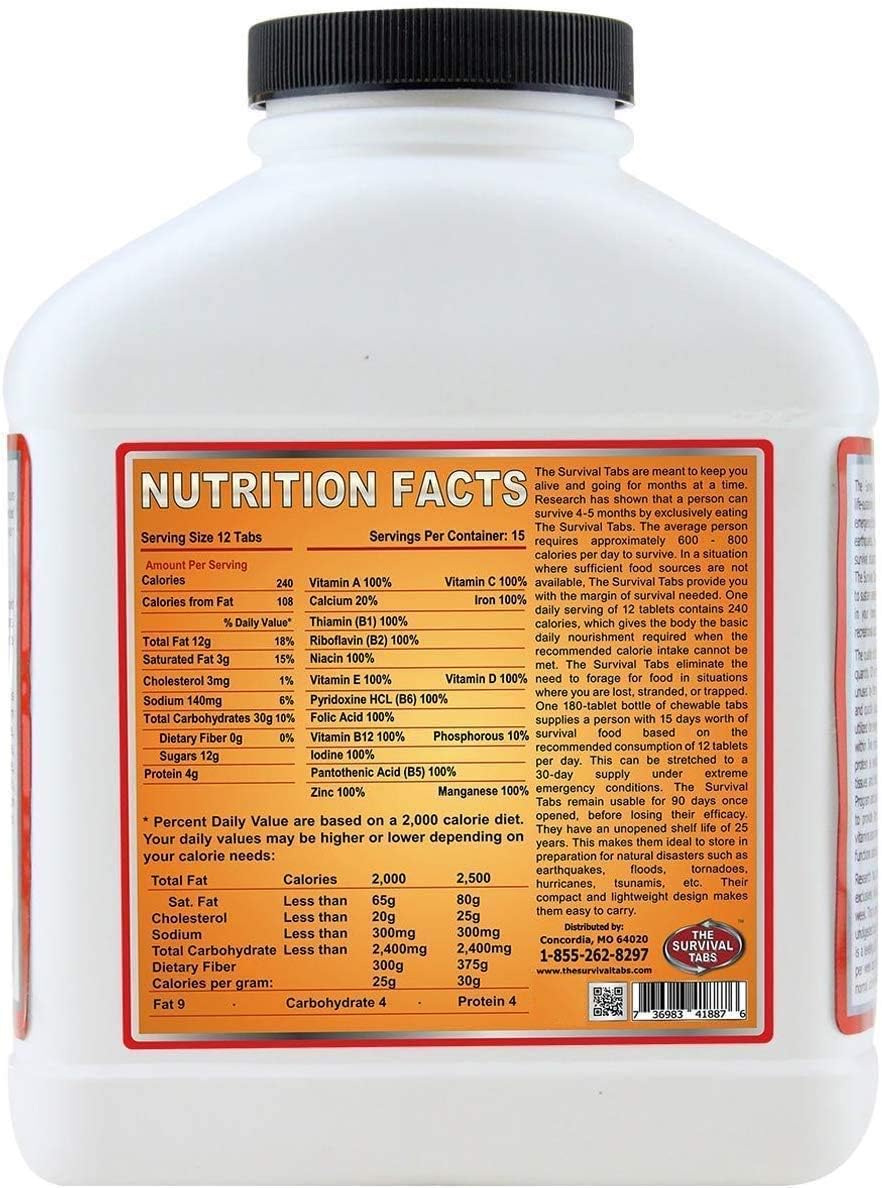 Survival Tabs – Emergency Food Supply – Original Tabs, Bulk, Disaster Ready
