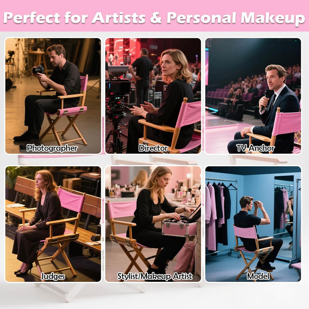STAY GENT Director's Chair Canvas Replacement Kit 21"L x 8"W - 21"L x 16.5"W Replacement Canvas Durable Cotton Canvas Seat & Back Covers for Home,Model Artist,Makeup,Show Dressing Room, 1 Set Pink