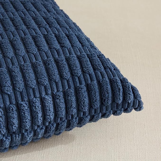 Fancy Homi 4 Packs Dusty Blue Decorative Throw Pillow Covers 12x20 Inch - Image 4