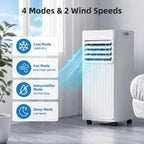 Antarctic Star 10000 BTU Portable Air Conditioner, 3 in 1 Free Standing Cooling AC Unit with Fan & Dehumidifier & Cools, Sleep Mode, 24H Timer, for Home/Kitchen/Office