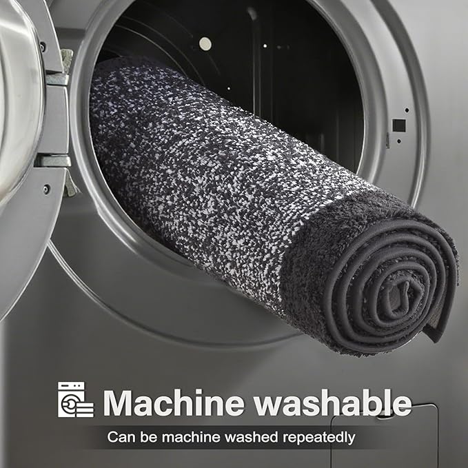 36x24 Large Bathroom Rugs Washable Non Slip, Dark Grey Bath Mat - Image 9