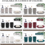 LGURT 4-Pc White Bath Accessories Set — Dispenser, Holder, Cup & Dish
