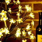 Cherry Blossom Tree Light,17inch 40LED Lighted Tabletop Artificial Flower Bonsai Tree Lamp USB Powered Gifts for Home Decor Room Office Party Wedding Christmas Decorations(Warm White)
