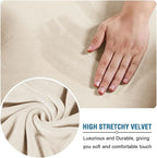 H.VERSAILTEX Real Velvet Plush 3 Piece Stretch Sofa Covers Couch Covers - Image 5