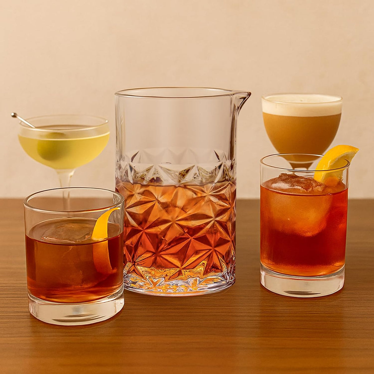 Cocktail Mixing Glass with Strainer Set, Bartender Gifts for Men