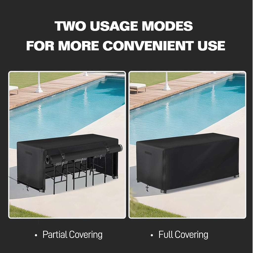 SUNICO Outdoor Bar Covers Waterproof,Bar Height Patio Set Covers,76x34x42in