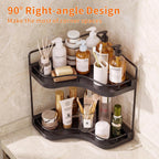 2-Tier Corner Bathroom Counter Organizer for Storage, Black