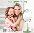 DEIOVWXS Makeup Mirror, Rechargeable Vanity Mirror with 3 Lights, 1X/10X