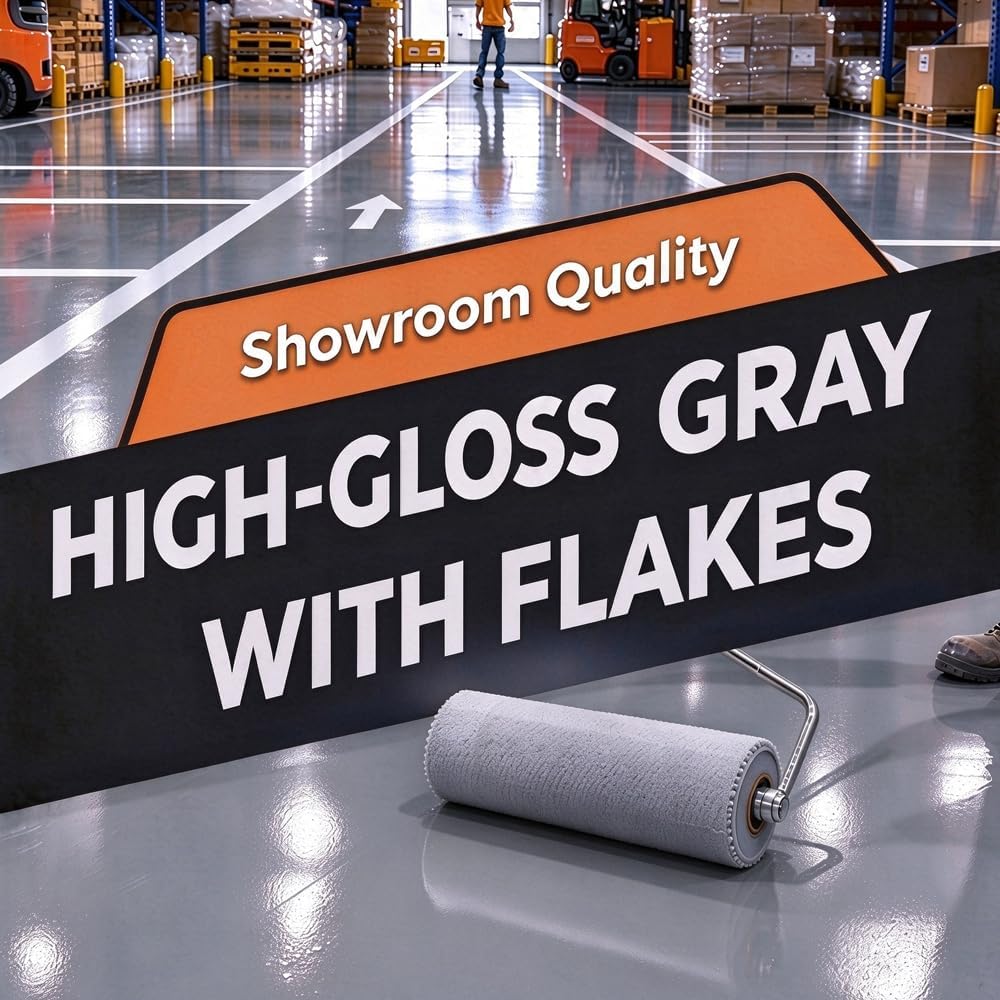 Floor Paint, Medium Gray, 3 Gallon Covers up to 360 sq ft.