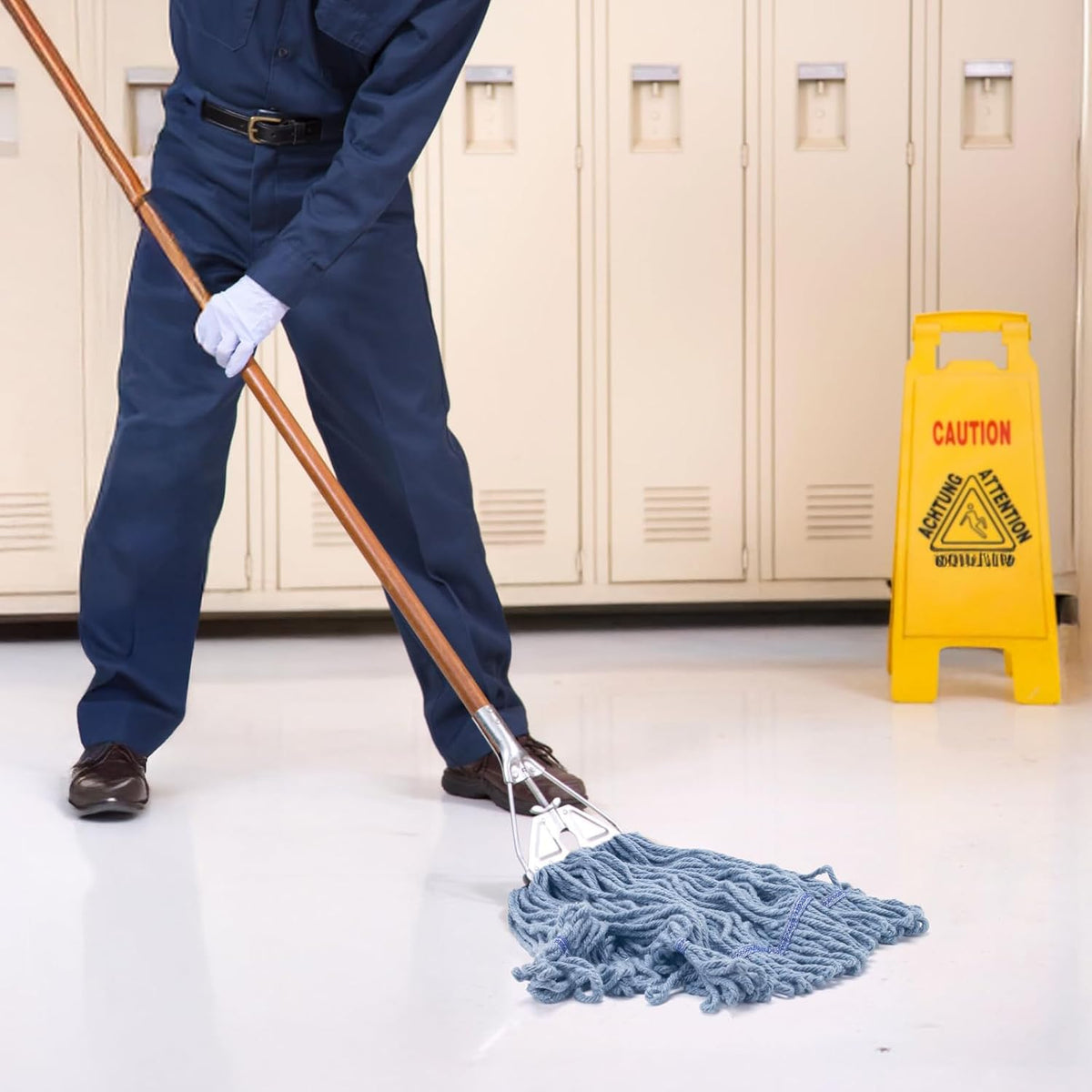 KeFanta 3 Pack Heavy Duty Commercial Mop Head Replacement, Blue