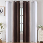 Estelar Textiler Brown and Greyish White Ombre Blackout Curtains - Image 2