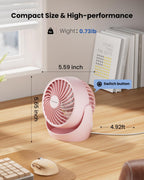 Gaiatop Desk Fan, 5-Inch Portable Electric Table Desktop Air Circulator Fan