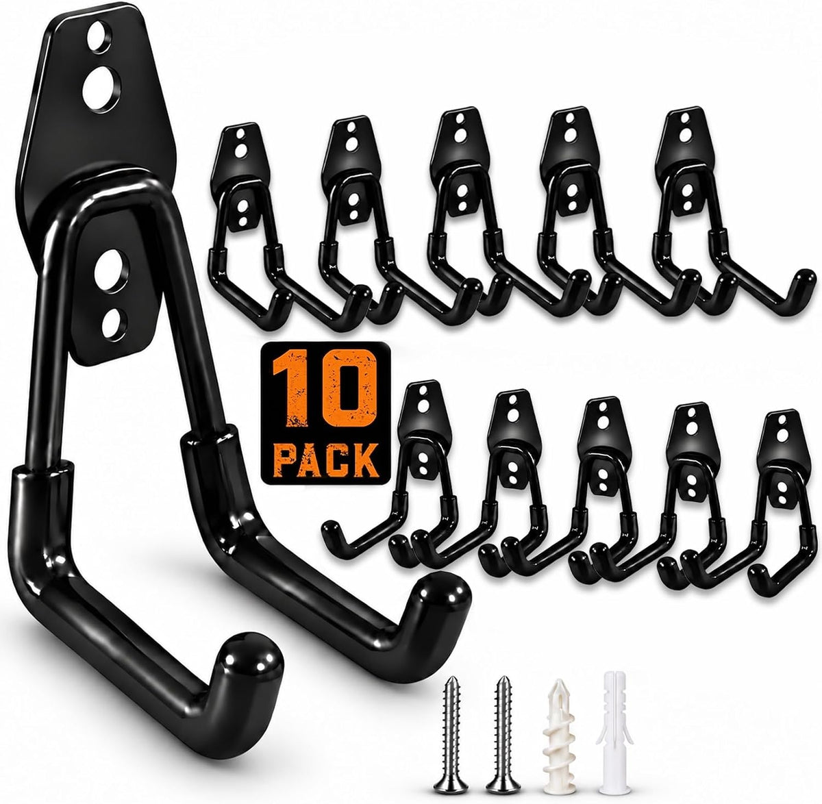 10 Pack Heavy Duty Garage Hooks Wall Mounted Ladder Hooks