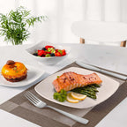 Zulay Kitchen Luna 18-Piece Porcelain Dinnerware Set - Chip and Scratch Resistant Plates and Bowls - Premium Quality Dishes Set for 6, White