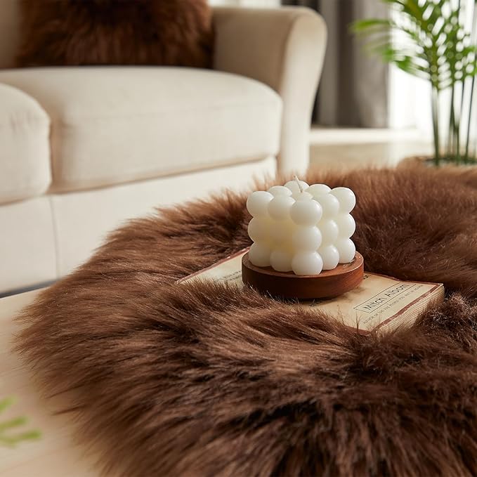 EasyJoy Ultra Soft Fluffy Shaggy Area Rug Faux Fur Rug Chair Cover Seat Pad - Image 6
