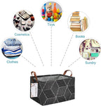 Rectangular Black Cube Storage Bin Nursery Hamper