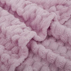 Puncuntex Light Purple Throw Blanket 50"×60" inches Fuzzy 3D Jacquard - Image 6