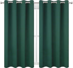 LEMOMO Blackout Curtains 52 x 45 inch/Green Curtains Set of 2 Panels/Thermal - Image 2