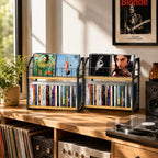 CD Storage, 2 Tier CD holder & Display, 60 Capacity-Natural Wood 2 Pack