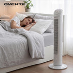 OVENTE 32" Bladeless Tower Fan,90° Oscillation, 3 Speeds, White TFO3SW