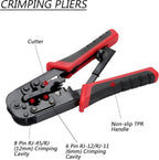 Network Tool Kit Professional Coax Crimper Tool Kit Coaxial Compression Stripping Tool Set Crimper Krone Punch Down Tool in a Zipper Case