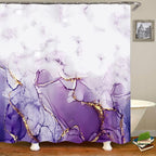 Yddsky 4Pcs Purple Marble Shower Curtain Sets or Bathroom,72x72 Inch