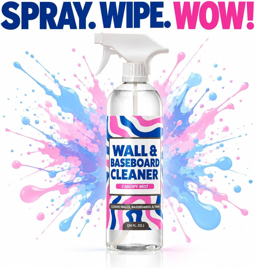 812 Wall & Baseboard Cleaner Spray – Safely Cleans Painted Walls, Baseboards, Ceiling Fans, Doors & More | Family & Pet Friendly | Made in America | 24oz.