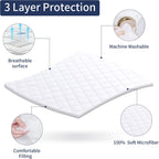HOMBYS Air Mattress Pad Queen Size, Soft Quilted Air Mattress Cover, Breathable & Noiseless Mattress Topper with Deep Pocket, Stretches up to Fits 15-23 Inch,Cover ONLY