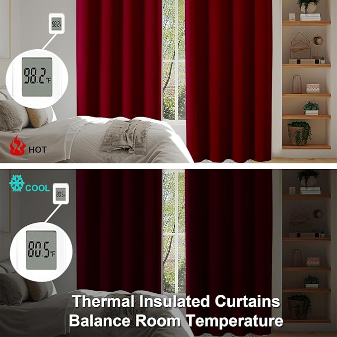 Simplebrand Red Blackout Curtains - Image 6