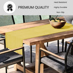 Pure Linen Table Runner 72 inch Long - Soft Durable Washable - Farmhouse Table Runners for Everyday Use Weddings Holidays Christmas - 13x72 Rustic Vintage Dining Table Runner Yellow