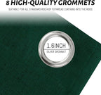 Yakamok Dark Green Linen Curtains 100% Blackout 96 Inches Long, Room Darkening - Image 4