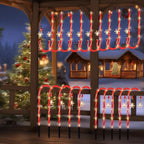 10 Pack Solar Candy Cane Pathway Lights, Warm White Christmas Decor
