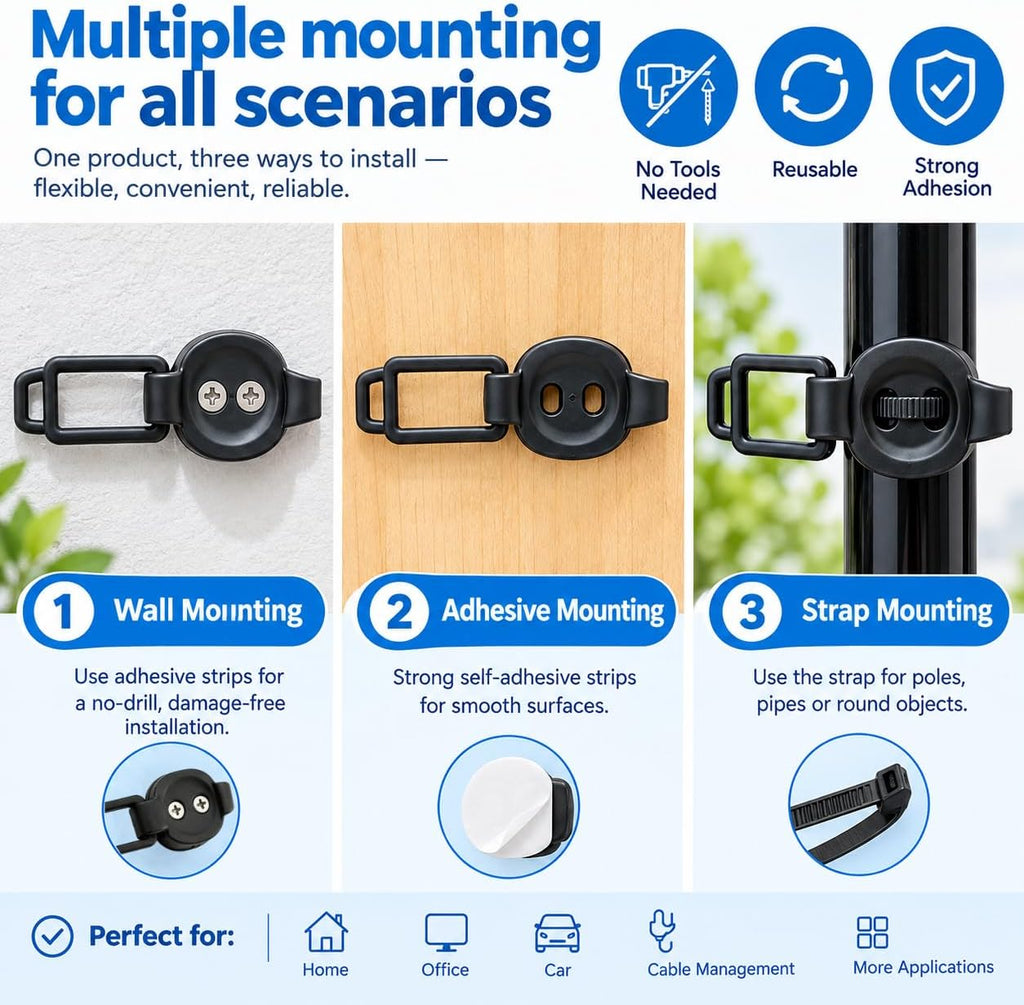 12-Pack Adjustable Cable Clips