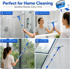 Window Cleaning Kit with 3 Gal Bucket,14''Squeegee and 15''Scrubber