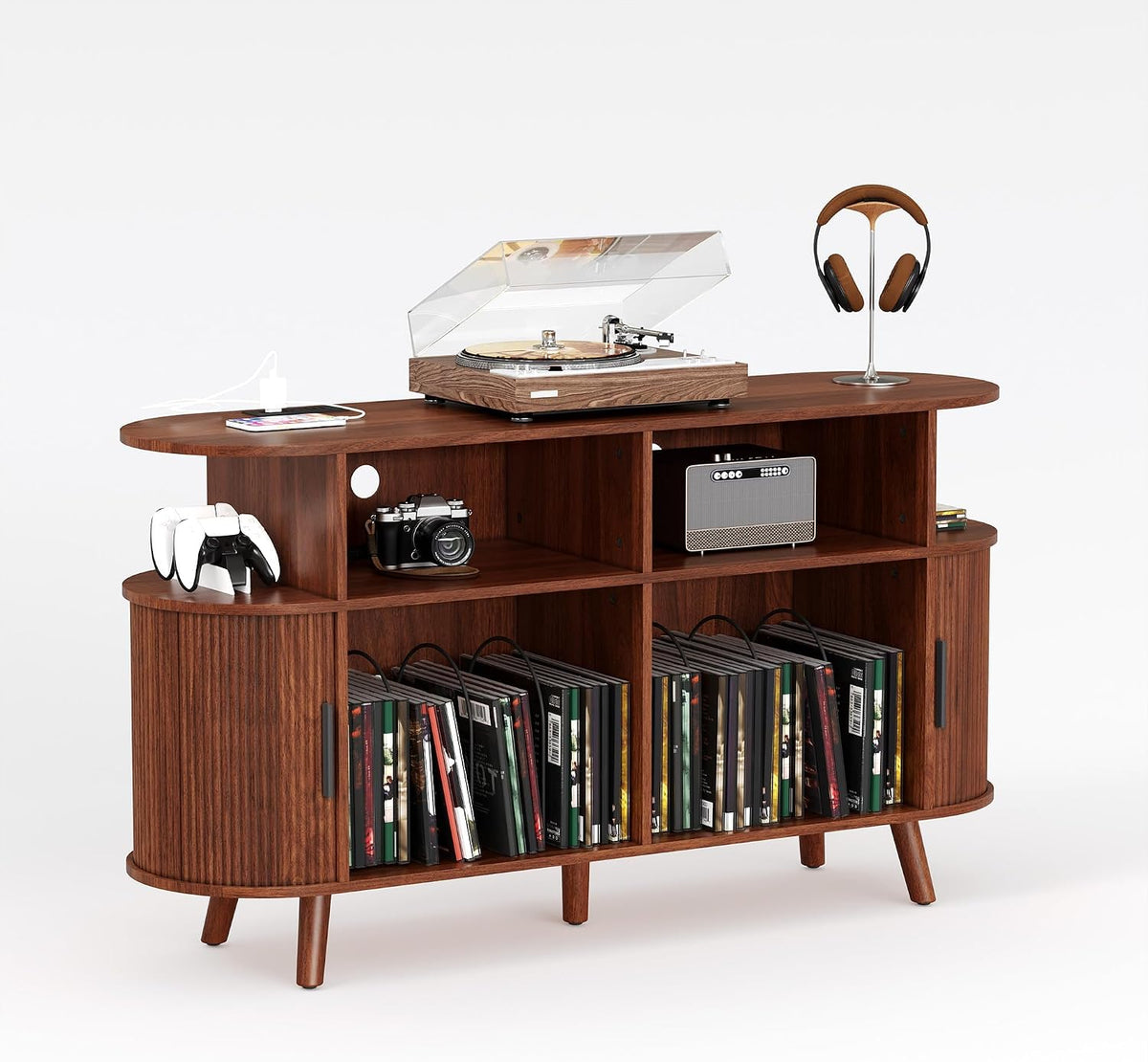 Mid-Century Modern Record Player Stand