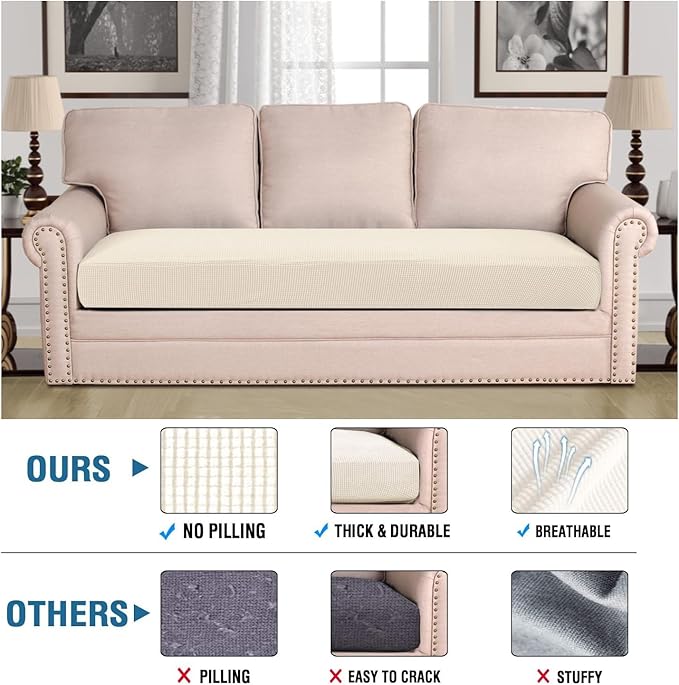 H.VERSAILTEX Super Stretch Individual Seat Cushion Covers Sofa Covers Couch - Image 2