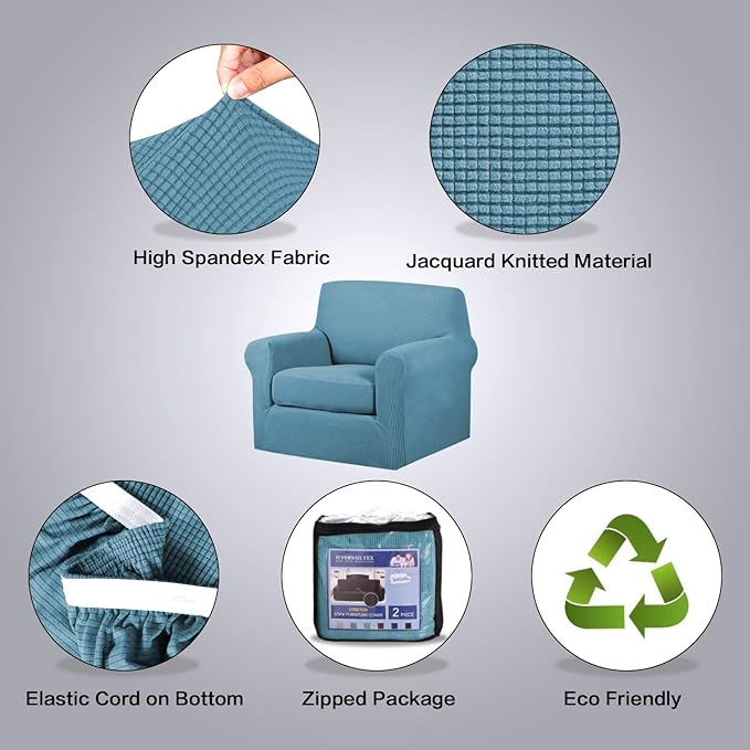 H.VERSAILTEX 2-Pieces Armchair Cover Chair Slipcovers - Image 4