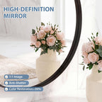 Sweetcrispy Round Wall Mirror 24 Inch, Bathroom Wall Circle Mirror