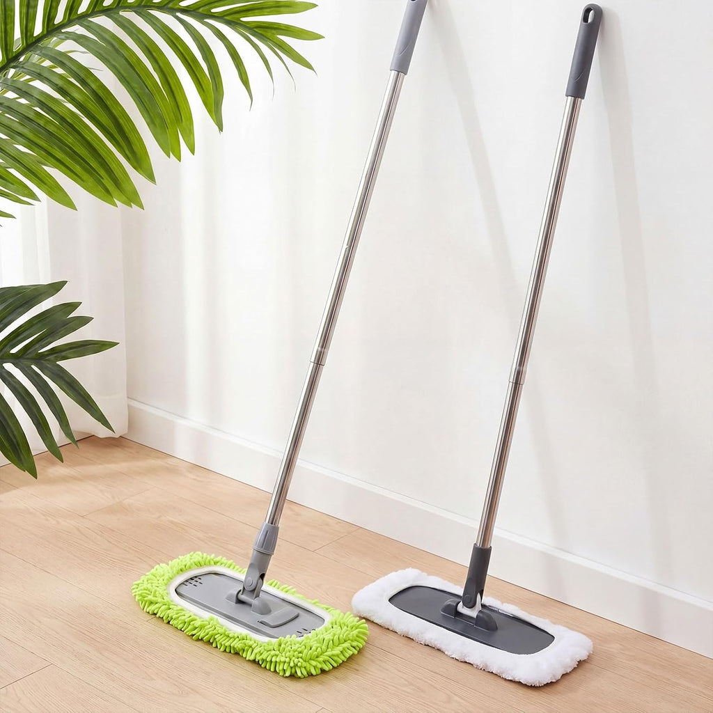 Toulite 6 Pcs Reusable Microfiber Mop Pads Compatible with XL, Green, White