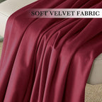 RYB HOME Burgundy Red Velvet Curtains - Image 4