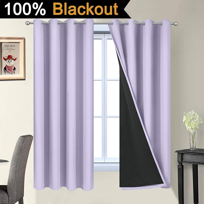 Yakamok 2 Thick Layers Completely Blackout Window Treatment Thermal Insulated - Image 2